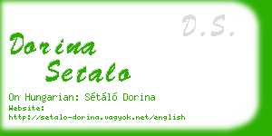 dorina setalo business card