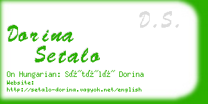 dorina setalo business card